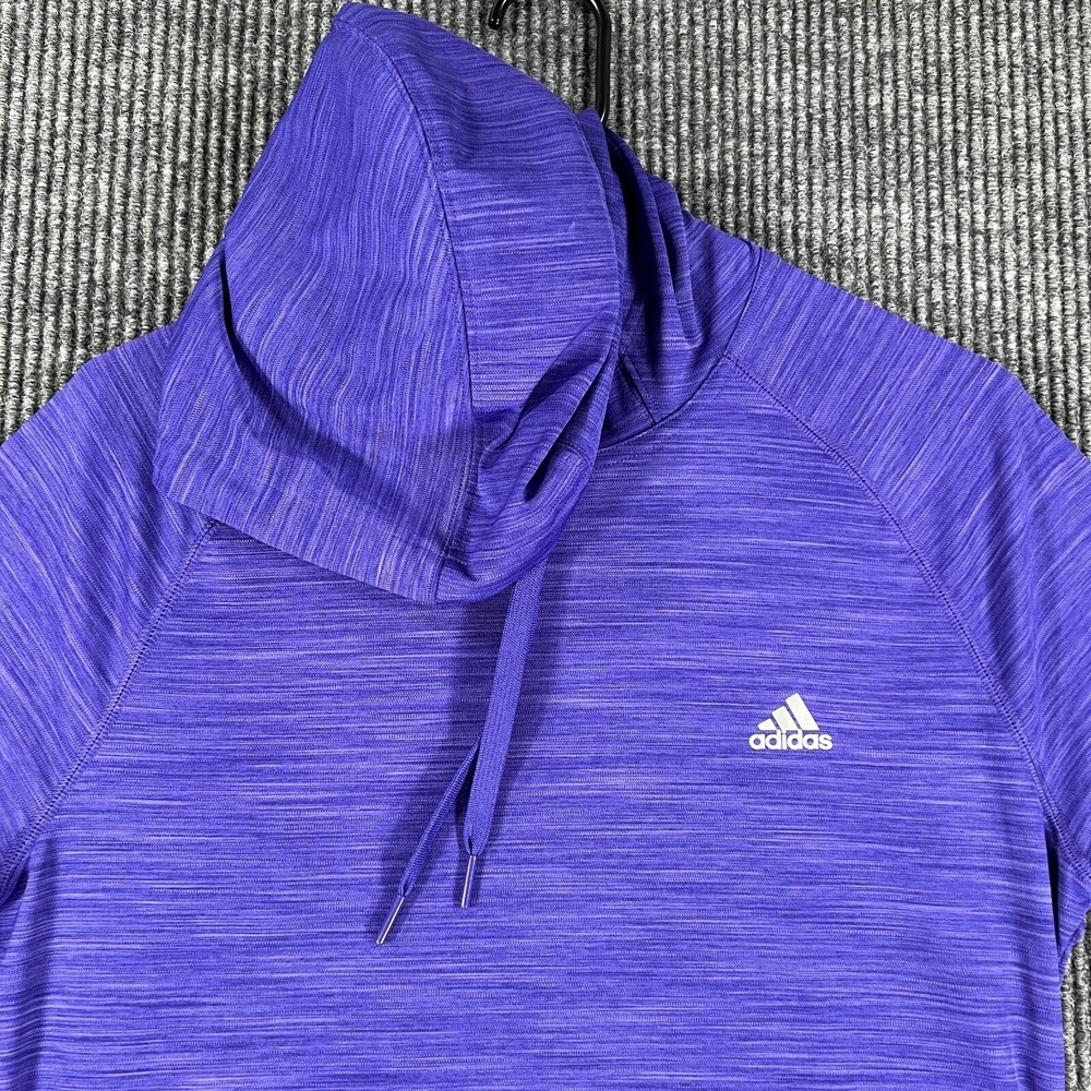 Adidas Hoodie Shirt Womens Medium Purple Long Sleeve Climalite Active Outdoor